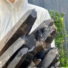 22 2lb Natural Beautiful Black Quartz Crystal Cluster Mineral Specimen Rare