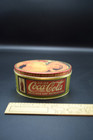 Vintage Coca-cola Gold Oval Tin Can     1993 Girl Drinking Coke Collectible