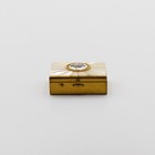 Vtg Mother Of Pearl Pill Trinket Box Brass Sunburst Mosaic Enamel Flower 1 5 
