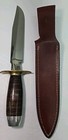 Vintage  Italy Randall Style Bowie Knife Stacked Leather Grip Brass Guard 12 75 