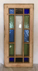 Antique Small Wood 13 Lite 13x28 Stained Textured Glass Window Sash Old 667-25b