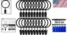 20 Pack Black Metal Curtain Rings With Clips - 1 5