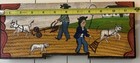 Rare Slovenian Folk Art Hand Painted Wooden Bee Hive Panel Farmers Work Animals