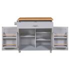 Rolling Kitchen Island With Storage Space Grey