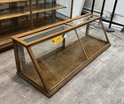 Antique Vintage Oak And Glass Countertop Mercantile Display Case
