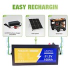 51 2v 100ah Lifepo4 Battery 48v Poeruni With Bms Backup For Solar Rv Camp Trip