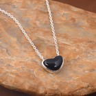 Real Onyx Heart Necklace Sterling Silver Pendant For Her Black Gems Love Jewelry