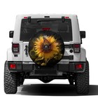  Butterfly And Sunflower She Is Sunshine Spare Tire Cover With Backup Camera 