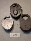 Lot Of 3 Vintage Padlocks  Old Antique Lock Lot  61