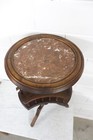Antique Small Table Plant Stand With Marble Vintage