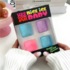 Nee Doh Like Ice Baby 4pack Cube 4 Set  Mini Squishy Cube  pink purple blue New