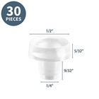 Glass Table Top Bumpers With Stem  30 Pieces Clear Rubber Clear -30 Pieces