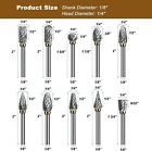10pcs 1 8  Tungsten Carbide Burr Rotary Drill Bits Tools Cutter Files Set Shank