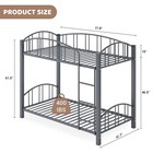Metal Twin Bunk Bed W  Stairs  guardrail heavy Duty Frame  Space Saving For Kids