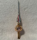 Vintage Glass Mica Triple Indent Fantasia Polish Christmas Tree Topper 11 25   