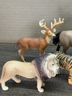 Schleich Woodland Safari Animals Deer Horse Lion Wolf Tiger Lot Of 6