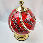 Coca-cola Touch Lamp Red-stained Glass Style 1996 Original Red Gold White