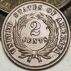 1865 Two Cent Piece 2c Full Motto Civil War Era Us Copper Coin Cc28216