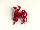 Vintage antique Large Celluloid Brooch Dog Borzoi greyhound Art Deco 1930s Red