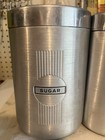 Vintage Set Of 4 Aluminum Canister Set Great Condition Sugar Coffee Flour Tea