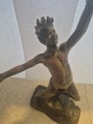 Vintage Antique Bronze  drunken Bacchus  Signed Renda