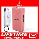 Police Stun Gun Burn Pepper Spray Combo Women Self Defense 800 Pink   White