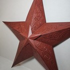 Gorgeous 17   Burgundy Metal Barn Star With Embossed Pattern