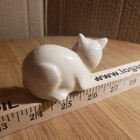 Vintage Pretty Cat Kitten Figurine White With Gold Trim Sitting Porcelain