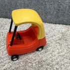 Vintage Little Tikes Dollhouse Cozy Coupe Car Red Yellow Black Miniature Toy