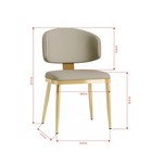 Modern Pu Leather Dining Chairs Set Of 2  Grey Metal Design For Kitchen