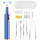 Ultrasonic Teeth Plaque Remover Kit - 42khz Tartar Cleaner  10 Tools  Led Light 