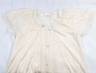 Vintage Val Mode Nightgown Cream Lace Neckline Button Front Small Cottagecore