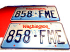 1991-1997 Washington   Passenger   License Plate Pair Yom  858-fme  Nos  Dmv Clear