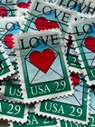 Love   Hearts Vintage Bundles Used Stamps - 25 packet - Choose Your Favorite