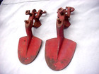 Barn Antique Vintage Primitive Pair Cast Iron Horse Wagon Buggy Carriage 4  Step