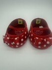 Build-a-bear Minnie Mouse Red White Polka Dot Shoes Mary Janes Satin Bow 2010