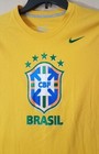 Nike Cbf Brasil T-shirt Men Sz M Slim Fit Brazil Soccer Futbol Spell Out Logo