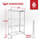 Origami R5 Foldable 4 Tier Storage Rack W  Wheels  White  Refurbished