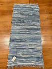 Woven Upcycled Denim Rag Rug Runner New 61  X 28 