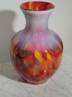 Fenton Dave Fetty Myriad Mist Mosaic Blown Glass Vase 8-1 2  Dlf Spatter  342