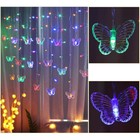 Butterfly 96 Led Fairy String Curtain Lights Christmas Party Wedding Home Decor