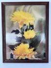 Vintage Picture Art Photo Retro Illusion Effect 3-d Floral Large Yellow 15 X 19