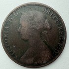 1864 New Brunswick One Cent Queen Victoria Pre Confederation Canadian Coin