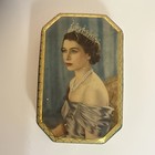 1953 Queen Elizabeth Ii Coronation Souvenir Blue Bird Confectionery Tin 5 75   