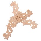 2 Pcs Unpainted Wooden Carved Onlays Wood Corner Appliques For Furniture