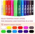 12 Classic Paint Sticks  Washable  Non-toxic Tempera Paint For Kids And Students