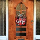 Merry Christmas Wreath Door Hanger Sign Decorations  Wooden For Front Door