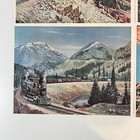 Lot Of 4 Vintage Steam Locomotive Railroad Art Prints Mountain Train Scenes