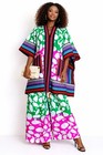 Handmade Women   s Multicolor African Ankara Cotton Kaftan Top   Pants One Size
