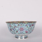 6 0 Inch Chinese Blue Famille Rose Porcelain Qing Qianlong Lotus Design Bowl